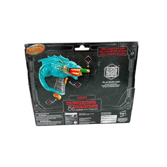 Nerf Dungeons & Dragons Rakor Nerf Blaster and 4 Nerf Elite 2.0 Darts NEW - Picture 2 of 4